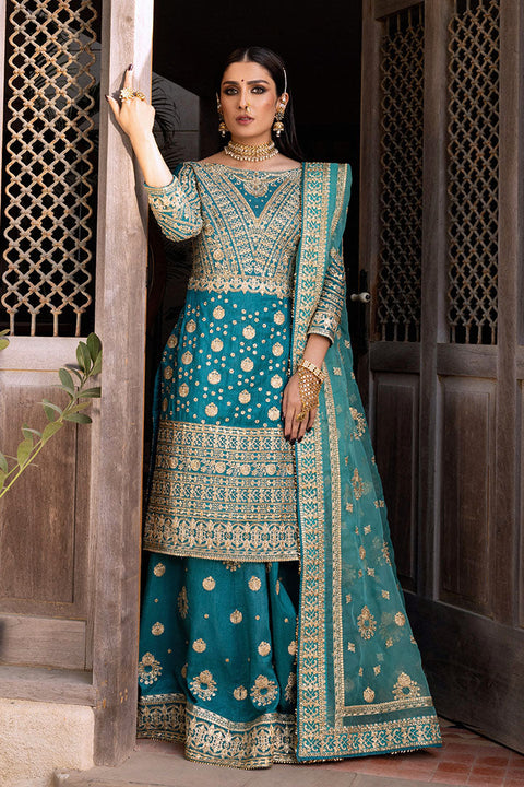 Blue Gharara Pakistani Wedding Dress