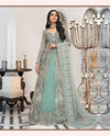 Front Open Gown Lehenga Blue Pakistani Bridal Dress