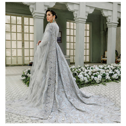 Grey Embellished Gown Lehenga Pakistani Wedding Dresses