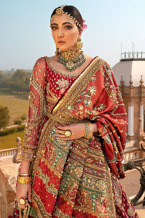 Raw Silk Red Lehenga Choli 
