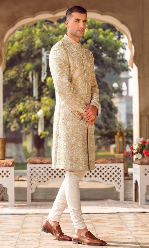Embroidered Pakistani Groom Sherwani Dress for Wedding