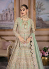 Mint Lehenga With Front Open Gown Pakistani Wedding Dresses