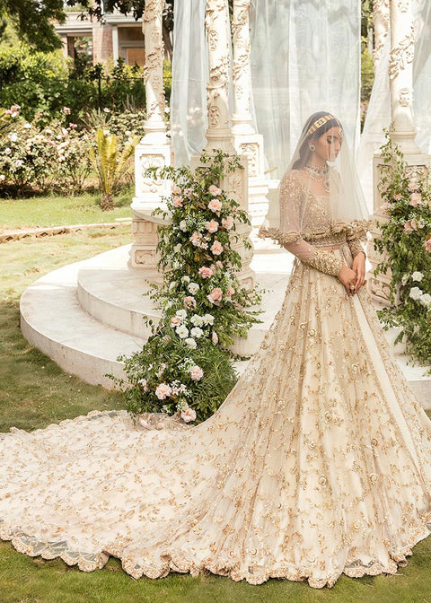 Royal Pakistani Bridal Gown Lehenga With Dupatta Dress