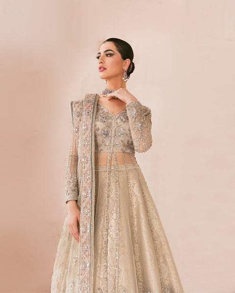 Pakistani Bridal Gown Lehenga Frock And Dupatta 