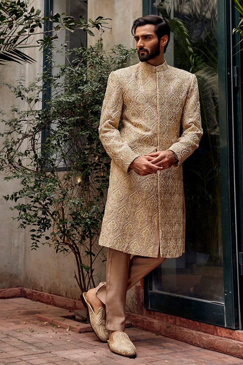 Sherwani sales golden colour