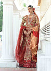 Latest Red Lehenga With Gown Pakistani Bridal Dress