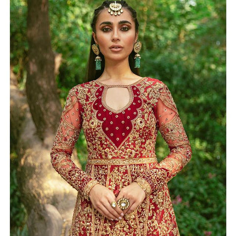 Traditional Pakistani Bridal Red Dress