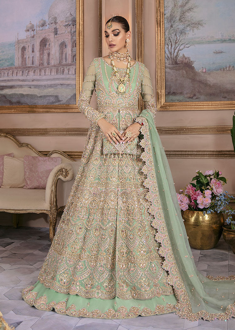 Mint Lehenga With Front Open Gown Pakistani Wedding Dresses Mint Lehenga With Front Open Gown Pakistani Wedding Dresses
