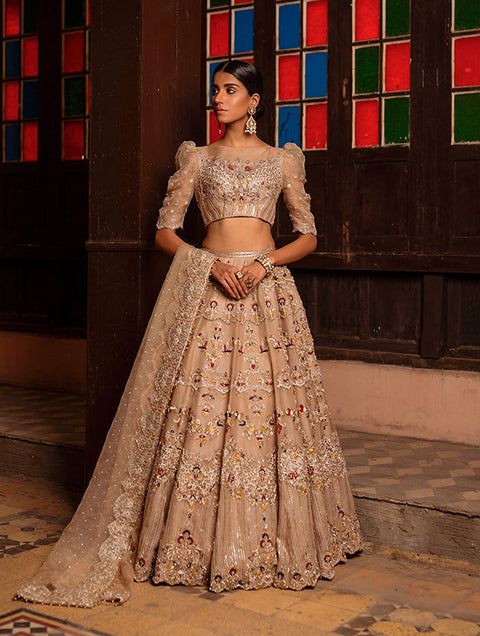 Handcrafted Pakistani Bridal Dress In Lehnga Choli Style