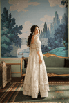 Pakistani Bridal white Silk Gown Dress