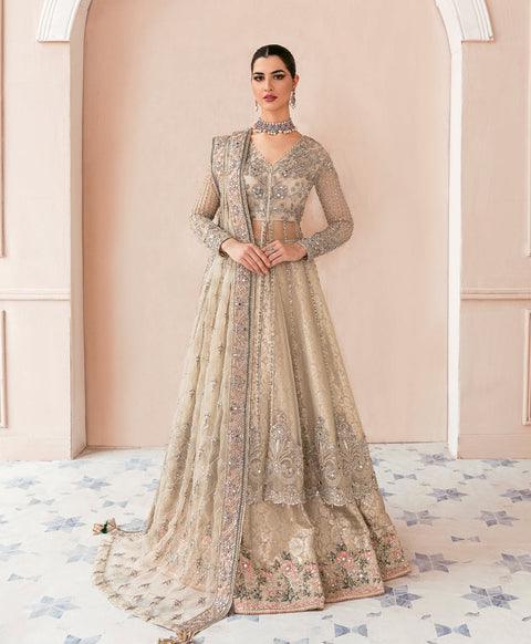 Pakistani Bridal Gown Lehenga Frock And Dupatta 