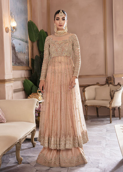 Pakistani Bridal Pishwas Frock Dupatta And Sharara Suit