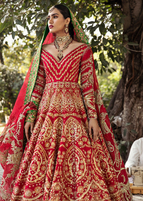 Bridal Pishwas With Navy Blue Lehenga