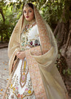 Pakistani Bridal White Lehenga Choli Dupatta