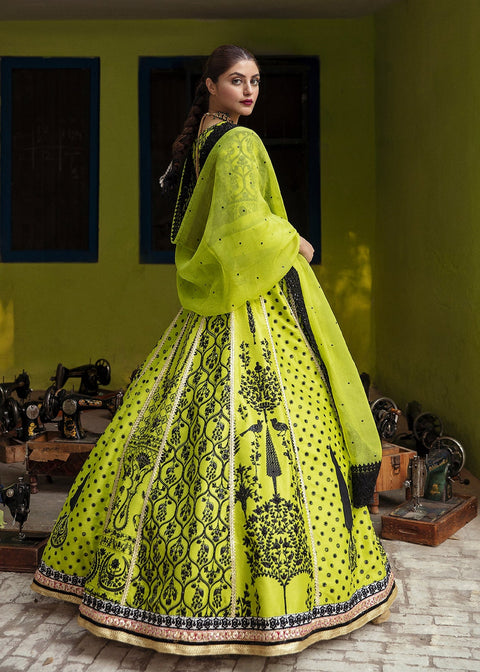 Pakistani Neon Green Lehenga Bridal With Choli