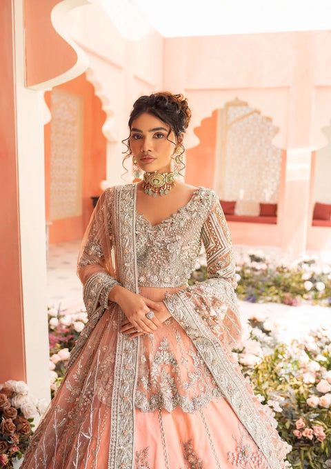 Bridal Wedding Dress Peach Pink