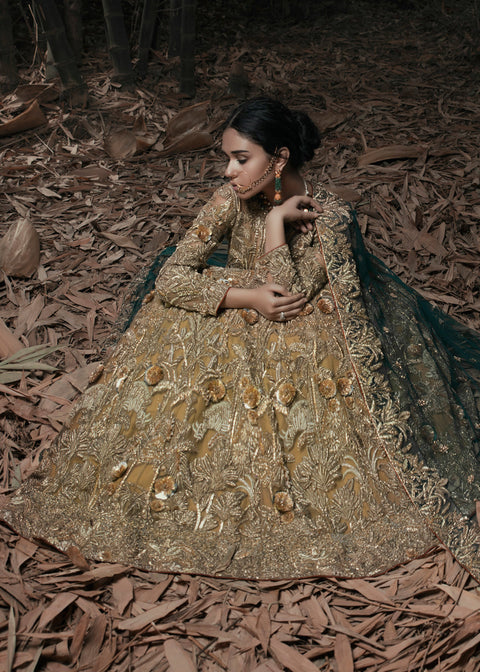 Pakistani Golden Bridal Dress 