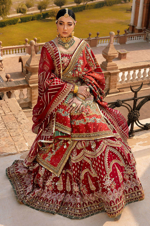 Raw Silk Red Lehenga Choli Pakistani Bridal  Dress