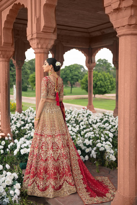 Red Bridal Net Lehenga Choli For Wedding Wear