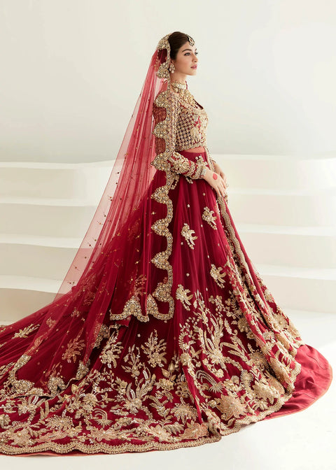 Bridal Red Gown Lehenga Design Pakistani Wedding Dress