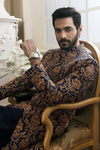 Royal Embellished Pakistani Groom Sherwani in Blue