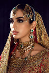 Pakistani Bridal Dress in Red Lehenga and Frock Style
