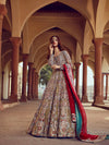 Pakistani Bridal Golden Dress with Red Dupatta