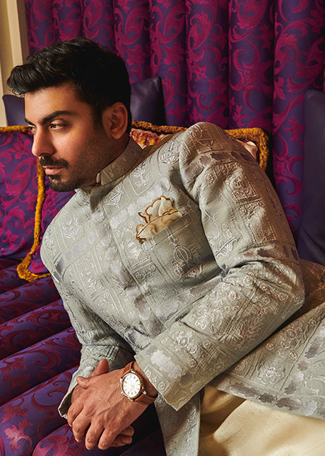 Sky Blue Sherwani Dress for Pakistani Groom Dresses