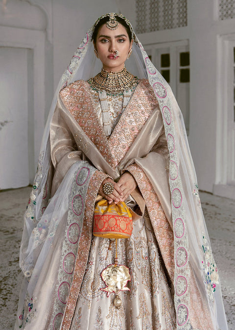 Golden Lehenga Choli Pakistani Bridal Dress