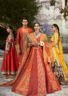 Pakistani Bridal Orange Red Lehenga Choli 