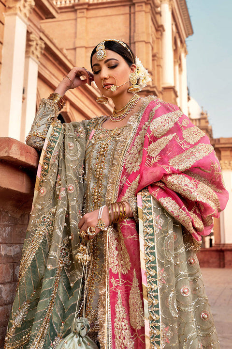 Traditional Raw Silk Gharara Kameez Pakistan Bridal Dress
