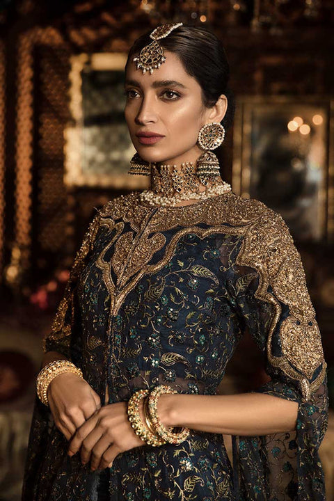 Pakistani Party Wear Blue Lehnga Gown