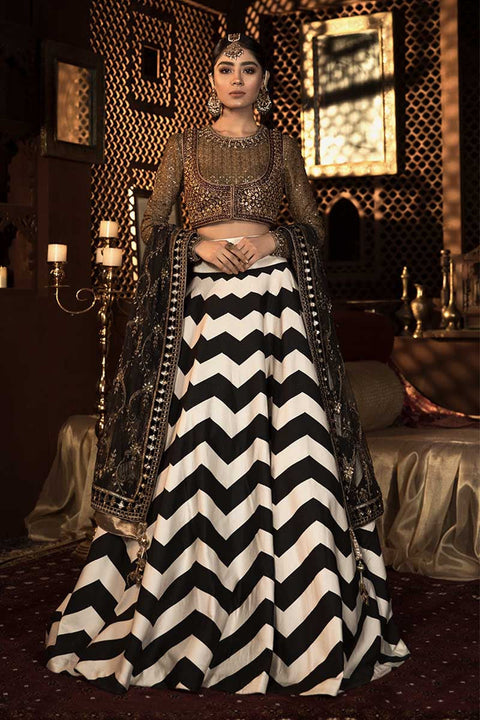 black and white Pakistani lehenga 