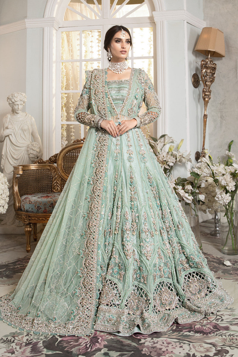 green pakistani dresses NAOW-566 – Green Raw Silk Pakistani Dress with Handwork & Dupatta main image 0