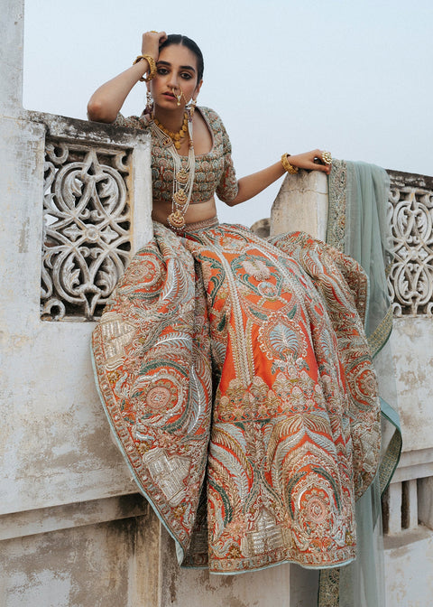 Pakistani Wedding Orange Lehnga