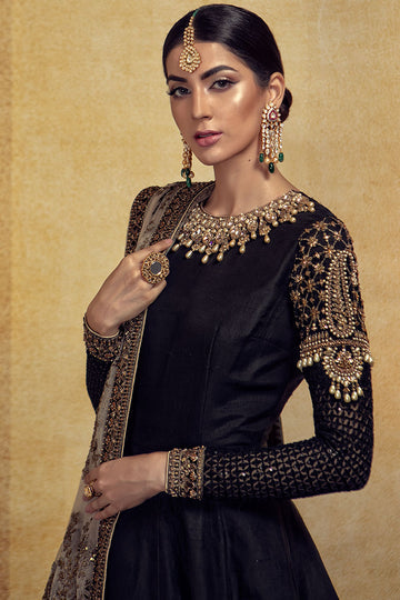 Black Frock Pakistani Wedding Dress