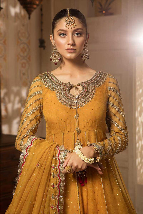 Mustard Pakistani Bridal Mehndi Dress