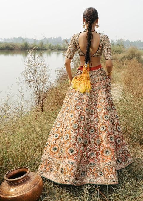 Pakistani Designer Bridal Dress In Lehnga Choli Style