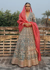 Pakistani Bridal Dress Gown Style with pink dupatta