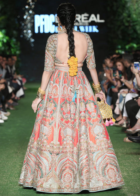 Bridal Orange Lehnga Choli  (Zamurd)