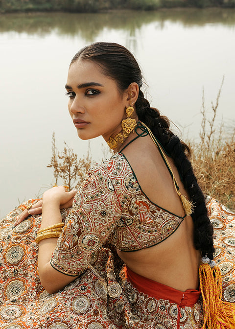 Pakistani Designer Bridal Dress In Lehnga Choli Style