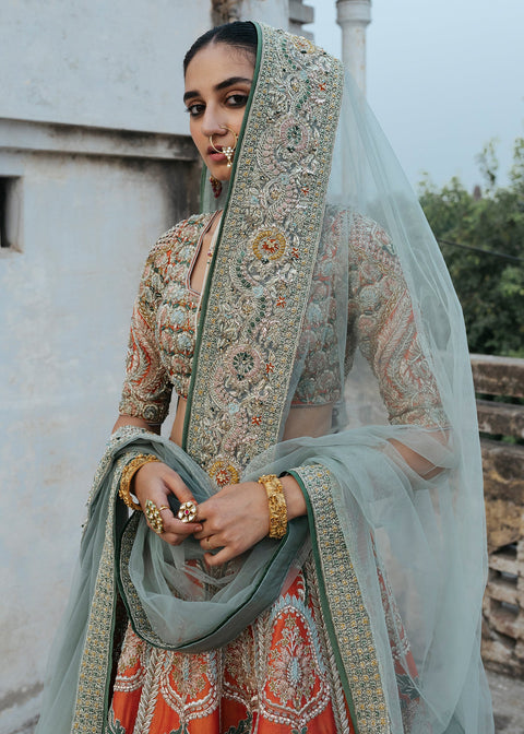 Wedding Orange Lehnga Choli  