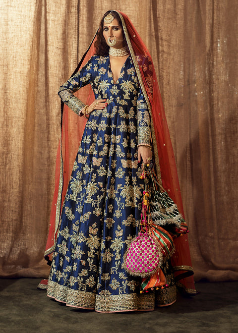 Pakistani Bridal Mehndi Dress with red dupatta